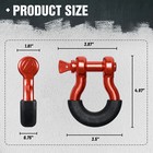2 Pack D Rings Heavy Duty Shackle W7 8  Screw Pin 57000 Ibs Break Strength 3 4 