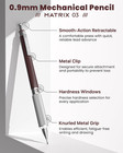0 9mm Mechanical Pencil  Metal Art   Drafting Pencil With Eraser And 40 Hb Lead