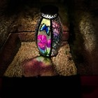 Barbara King 19 5  Illuminated Botanical Press Glass Lantern Butterfly   Flowers