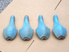 4 Vintage Antique Cast Iron 1920 12  Wood Stove Legs Rustic Blue Art Decor Table