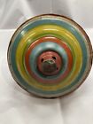 Vintage Schylling Metal Tin Spinning Top Circus Elephants Clowns 