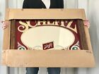 Vtg Nos Schlitz Beer Mirror Bar Sign 1981 Red   Gold In Wood Frame