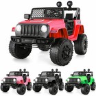Ride On Car Jeep 12v Kids Electric With Remote Control 3 Speeds Led Lights Mp3  