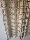 Vintage 1970s Retro Ecru Schiffli Lace Curtain Panel Boho Cottagecore 