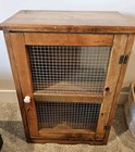 Vtg Farmhouse Freestanding Wood Cabinet pantry pie Safe jelly wire Mesh Door 