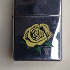 Zippo Chrome Lighter Yellow Rose Design Made In Usa Collectible Rose Artwork