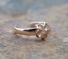 Sterling Silver Rose Gold Plated Hawaiian Plumeria Scroll Toe Ring Tr1057