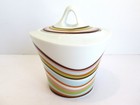 Vintage Mikasa Ceramic Sugar Bowl With Lid Buenos Aires Design Stripes Pottery
