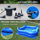Inflatable Pool W seats   Headrests  8ft X 8ft  Comes With Electric Pump And Gro