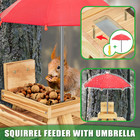 Wooden Squirrel Feeder Rustic Outdoor Wildlife Feeder Backyard Garden Decor