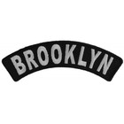 Brooklyn Biker Top Rocker Sew On Iron On Embroidered Patch 4  X 1 3 4 