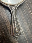Antique Art Nouveau Small Silver Plate Hand Mirror Circa 1900-1915