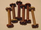 Lot Of 6 Vintage Wood Textile Mill Spools Industrial Bobbins For Rustic Decor