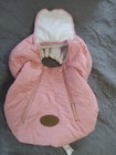 Cozy Cover Pink Baby Infant Car Seat Carrier  Cover Keeps Baby Warm Outside Used