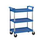 Blue Utility   Bussing Cart With Three Shelves - 32  X 16 