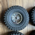 Fms Super Masher Rc Tires   Wheels Set Chrome 4 Pieces Stock Fcx10 Blazer