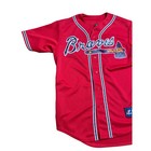 Majestic Atlanta Braves Mlb Baseball Jersey Red Button Front Mens Medium