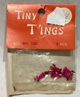 Vintage Tiny T ings Miniature Hot Pink Angels Holding Christmas Trees Hong Kong
