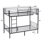 Twin Over Twin Steel Bunk Beds Frame Ladder Bedroom Dorm For Kids Adult Children