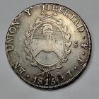1815 Argentina 8 Reales Rio De La Plata Choice Vf Scarce Type Silver  h742