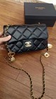New Chanel Makeup Black Quilted Shoulder Gold Strap Bag Crossbody-vip Gift W Box