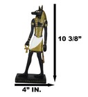 Classical Egypt Jackal God Anubis Holding Ankh   Staff Slim Profile Figurine
