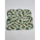 Handmade Square Crochet Washcloth Dish Washing Scrubbies Knit Green Beige