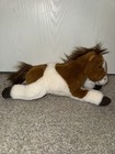 Fao Schwarz Pinto Horse Pony 12  Plush Laying Down Stuffed Animal