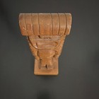 Hand Carved Wooden Tiki Statue Figurine On Base Brown 1 Pack 7 5   