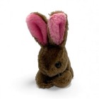 Vintage Russ Berrie   Co   232 Bunny Rabbit Plush 3 5   X 4 5  - Missing Nose