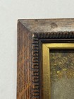 Antique Quarter Sawn Oak Tiger Frame Carved And Old Old Painting 1890 