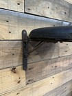 Antique Cast Iron Swivel Mounted Leather Top Stool