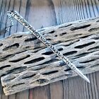 India Tribal Carved Antiqued Sterling Silver Plated Brass 4 75  Long Hair Stick