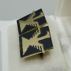 Vintage Bird Cufflinks Thunderbird Black Enamel Gold Tone Anson Bullet Back