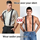 Heavy Duty X Back Suspenders For Men Women Adjustable Work Braces 1 5in