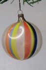 Antique Vintage Glass Striped Bimini Rainbow Ball Christmas Ornament Germany