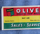 Dated 1946 Oliver Sales - Service Old Hanston Ks Unused Decal Sign