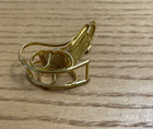 Vtg Dollhouse Miniature Furniture Table And 2 Rocking Chairs Brass Gold Tone