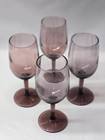 Libbey Glass 6  Blown Amethyst Purple Wine Glass Premiere Plum - Mint Set Of 4