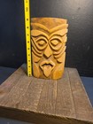 Vintage Wood Tiki Statue Tougue Out Hawiian Polynesian