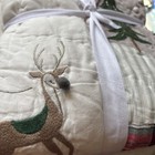 Pottery Barn Kids Heritage White Santa Cotton Toddler Quilt 36 X 50 Sample