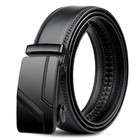 Genuine Leather Mens Ratchet Belt Belts For Men Adjustable Automatic Buckle