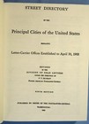 1908 Street Directory Of The Principal Cities Of The United States Book -reprint