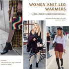 Women Crochet Knit Ribbed Leg Warmers Solid Knee High Winter Boot Wool Sock Long
