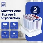 Really Useful Box 35 Liters Transparent Storage Container With Snap Lid  3 Pack