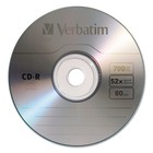 Verbatim 94554 52x Cd-r 700mb Capacity Gray 100 pack