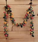 Vintage Plastic Fruit   Holly Holiday Garland   Mcm   6 Sections  25 Feet Read