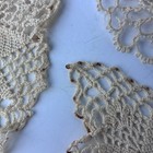 Set Of 3 Vintage Tatted Lace Doilies  8  X 13  Rectangular Beige Tatting