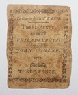 1777 Pennsylvania 3 Pence Colonial Currency