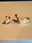 2 Vintage Hagen Renaker Miniature Siamese Cats -  Fairy Tale  Kittens
